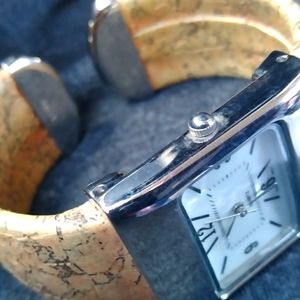 Square Earth Tone Cuff Watch